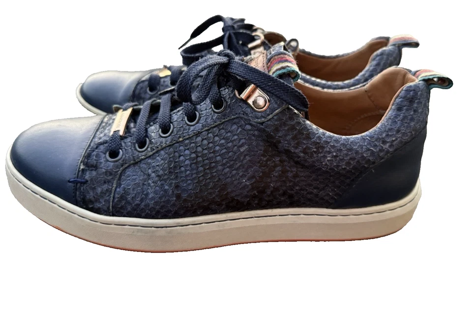 Zapatos de golf Royal Albartross para mujer The Sahara sin clavos cuero azul serpiente talla 7 Foto 3 de 4