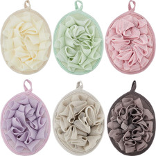 6 Pieces Bath Shower Pouf Sponge Mesh Pouf Shower Ball Exfoliating Body Sponge