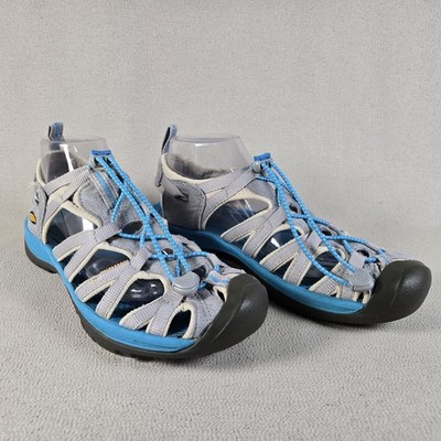 KEEN Whisper Sport Sandals Womens Gray Teal Waterproof Hiking Water Sz 10 AS-IS