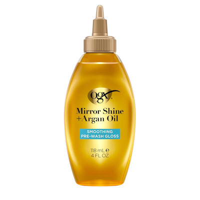 OGX Mirror Shine Argan Oil Pre-Wash Hair Gloss Smoothing Treatment 4 Fl Oz