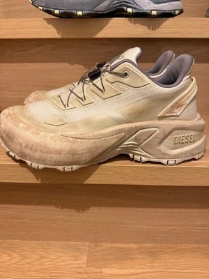 Diesel Men s D-Cage Runner Sneakers Beige Tech Lace Up with Vintage Box