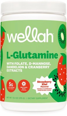 Wellah LGlutamine Powder Strawberry Kiwi 50 Servings  5g LGlutamine Per Servi...