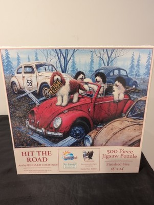 SunsOut Hit the Road VW Bug 500 Piece Jigsaw Puzzle