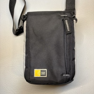 CASE LOGIC Soft Padded Case f/ Digital Camera Black Bag Holder w/ 2 Zipped Slots