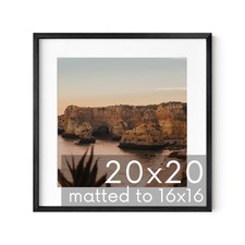 HAUS AND HUES 20x20 Black Metal Picture Frame Matted to 16x16