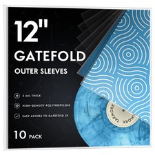 TAKMORK Gatefold Vinyl Outer Sleeves, 12" 3 Mil Crystal Clear, 10 Pack 10 pcs