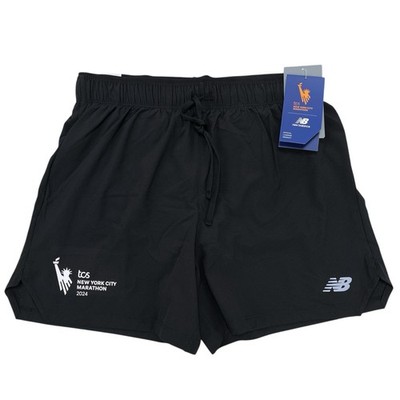 New Balance Men's 2024 NYC Marathon 5'' Brief-Lined Split Run Race Shorts Black