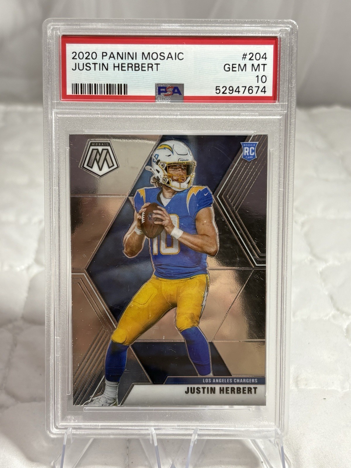 2020 Panini Mosaic - Rookies Justin Herbert #204 (RC) 💎 GEM 10 💎  