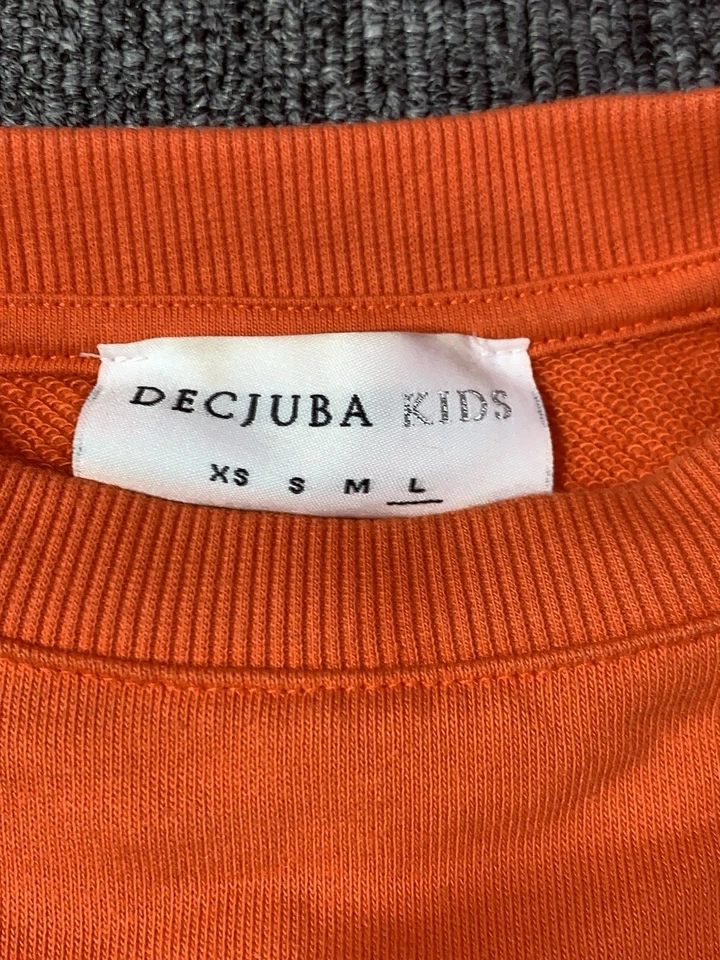 Moletom Decjuba infantil gola redonda Miami Spell It meninas jovens grande laranja jumper - Imagem 3 de 4
