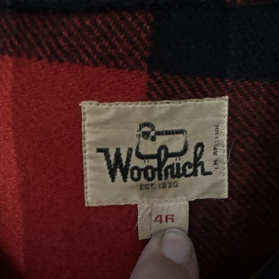 Vintage Woolrich Jacket Mens 46 Red Black Buffalo Plaid Mackinaw Cruiser Hunting - Image 2 of 4