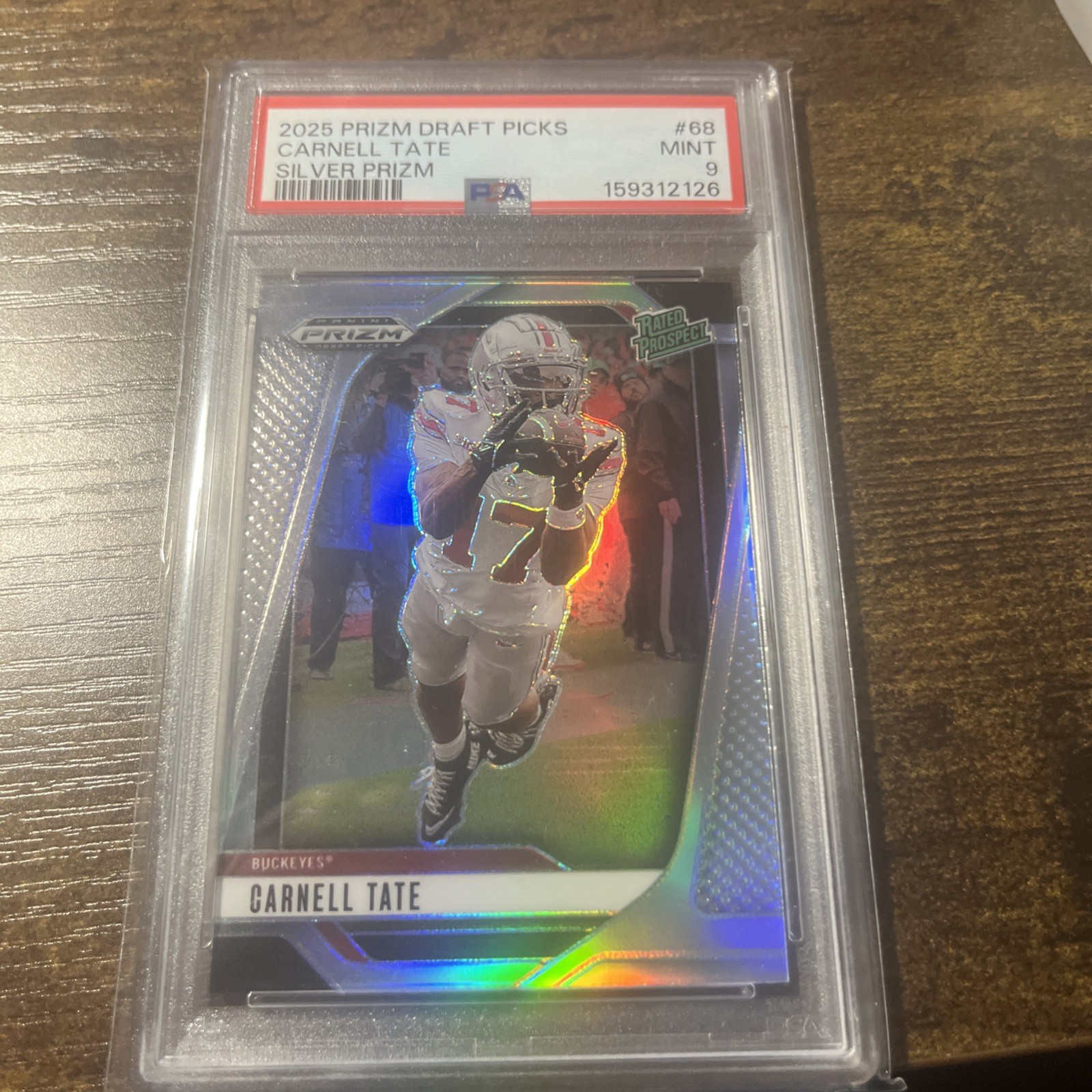 2025 Panini Prizm Draft Picks #68 Carnell Tate Silver Prizm PSA 9 MINT