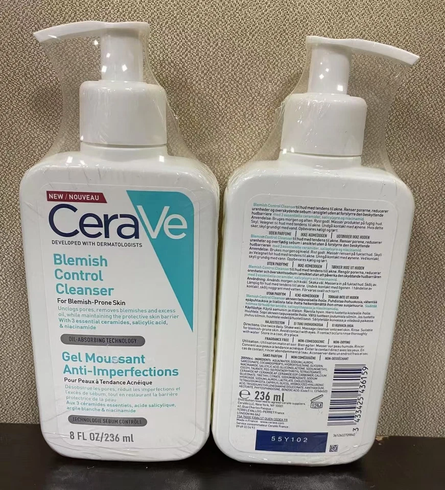 2x Cerave Blemish Control Face Cleanser Salicylic Acid -236ml - Image 2 of 2