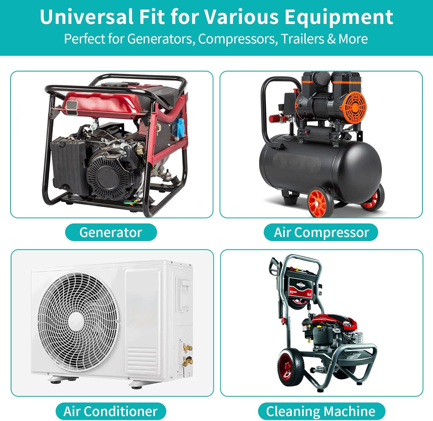 Heavy Duty Anti-Vibration Rubber Foot Pads - 1" X 2.5" Shock Absorbing Feet for 