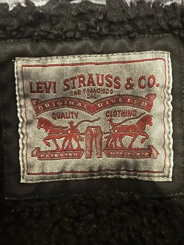 Levi Strauss & Co. Mens Hooded Full Zip Jacket Black Gray Canvas Size L image 10