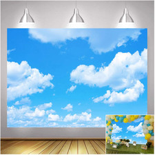 Blue Sky White Clouds Theme Photography Backdrops 7X5Ft Clear Sky Kids Birthday