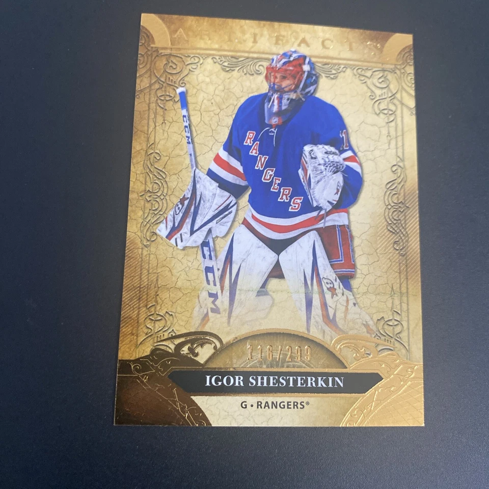 2020 Artifacts Igor Shesterkin Copper parallel /299 NYR STAR GOALIE - Image 2 of 3