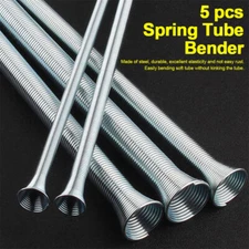 5pcs 21cm Spring Bending Tube Pipe Bender 1/4" 5/16" 3/8" 1/2" 5/8" Silver Set