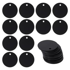 25 Pack 1" Round Aluminum Blank Tags for Stamping Engraving Black Color
