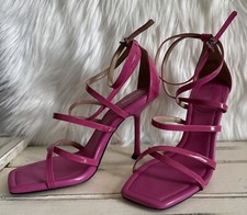 Michael Michael Kors Imani Strappy High Heel Sandals Patent Leather Pink Sz 9