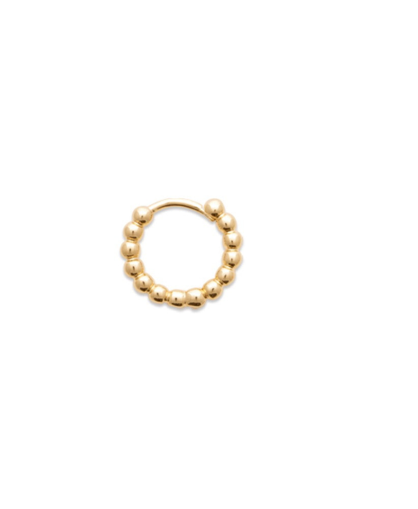 Créole unitaire boules 12 mm plaqué or 18 carats 750/000 - Bijou d'oreille