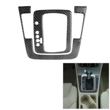 2Pcs For Volkswagen Passat 2006-11 Carbon Fiber Auto Gear Shift Panel Cover Trim