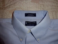Stafford  Dress Shirt Men's Blue Sz 16.5/32 Classic Fit Cotton Blend Oxford