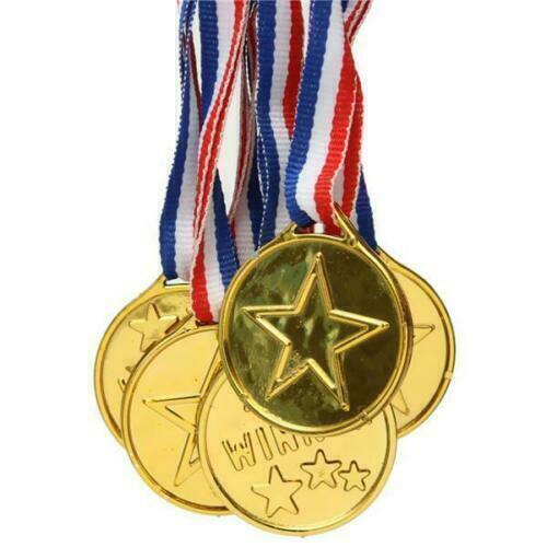 Set 45 Medaglie Premio In Plastica Per Bambini - Oro, Argento, Rame, Diametro 3,7 Cm, Per Sport E Giochi