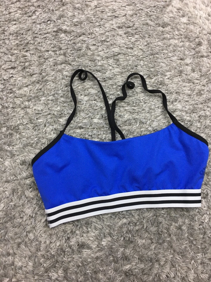 Sujetador deportivo Adidas espalda cruzada azul activo para mujer talla pequeña CF8416 Foto 3 de 4