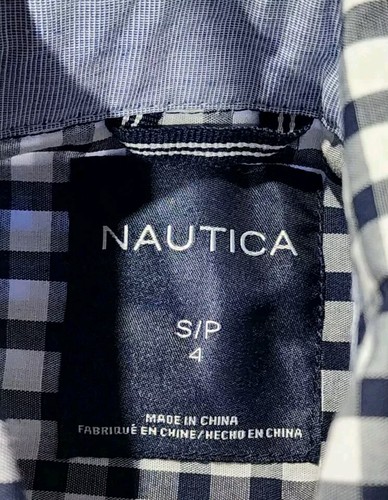 NAUTICA BOYS DRESS SHIRT BLACK/WHITE CHECK SIZE 4 S/P - Picture 4 of 5