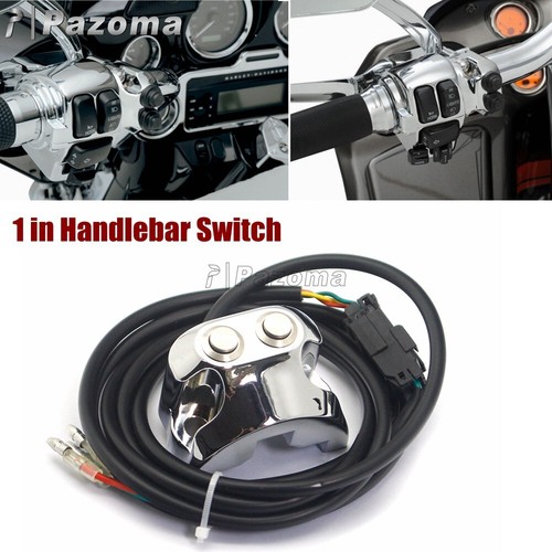 Motorcycle Chrome 1" Handlebar Switch Air Ride Suspension Control Kit For Harley - Picture 5 of 12