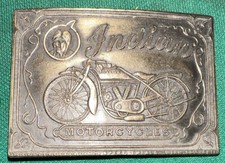 VINTAGE INDIAN MOTORCYCLE BRASS BELT BUCKLE UNMARKED AS TO MAKER.