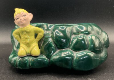 Vintage Gilner PIXIE ELF Planter 1950s Christmas Spring St. Patrick s Day