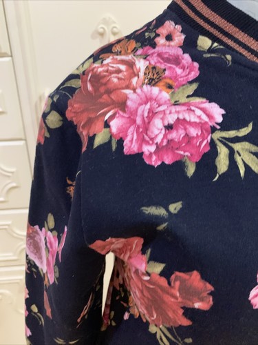 ZARA AMAZING BRIGHT FLORAL ZIP FRONT SWEATSHIRT JACKET GIRL'S COLLECTIONSZ 11/12 - Picture 9 of 13