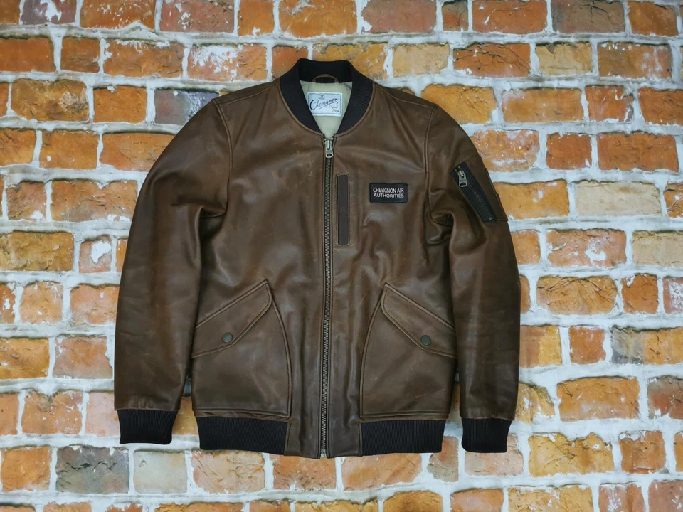 Chevignon Vintage Piloto Chaqueta de Cuero Especial Air Wear Hot Skies Talla: S - Imagen 4 de 4