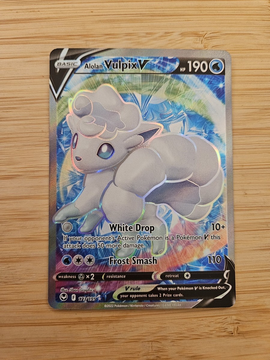 Alolan Vulpix V 173/195 Silver Tempest NM Full Art Pokemon Card | eBay