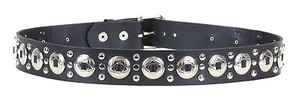 Western Concho Stud Véritable ceinture en cuir Punk Goth Rockabilly Bikers Cowboy Ceinture