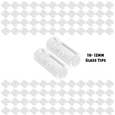 1000 puntas de vidrio - 12 mm - transparente - cigarrillos, cigarros, con pegamento rodante GlueGar 4 oz