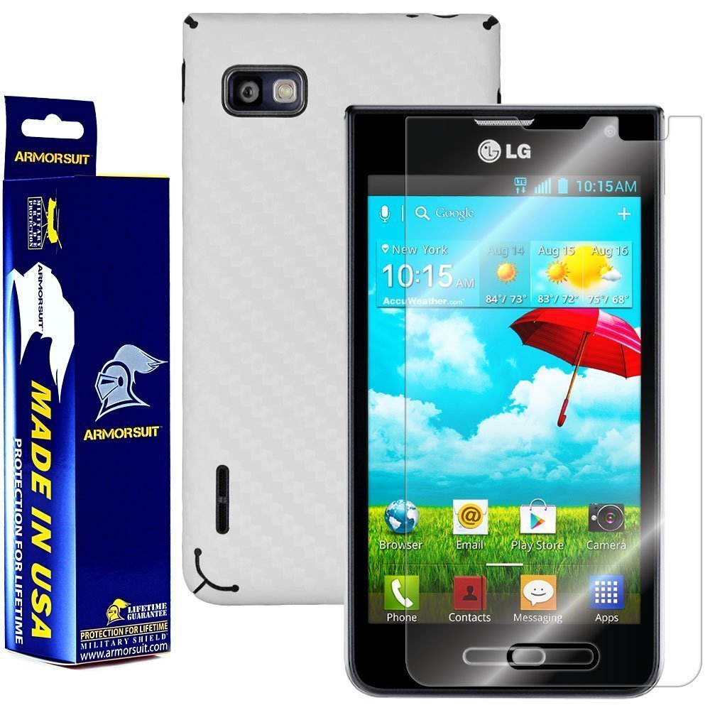 ArmorSuit MilitaryShield LG Optimus F3 (MS659) Screen Protector White  Carbon