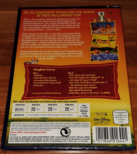 Der König der Löwen 3: Hakuna Matata (2-Disc-DVD-Set/Z4-Erstauflage) NEU/OVP - Bild 5 von 5