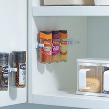 Spice Jar Gripper Clips Kitchen Cabinet Door Wall Mounted Storage Rack Organiser
