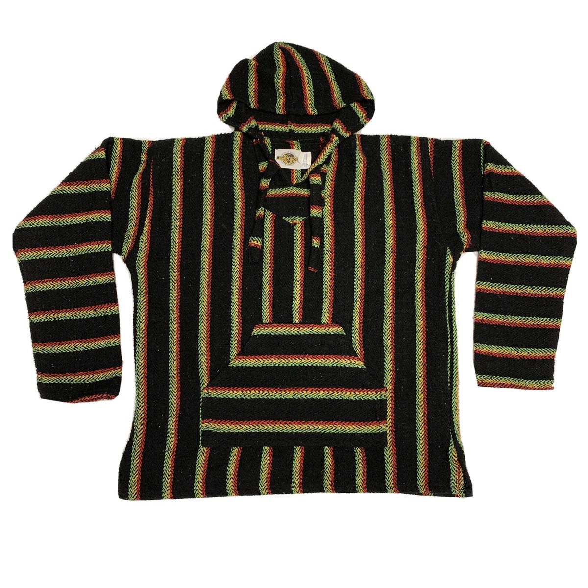 Earth Ragz Baja Joe Hoodie Mens Medium Multi Striped Ruff Hewn