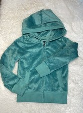NWT GAP KIDS GIRLS 8 FUZZY FLUFFY SOFT ZIP UP HOODIE TURQUOISE GREEN HOLIDAY LI