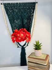 Green Macrame Plant Wall Display