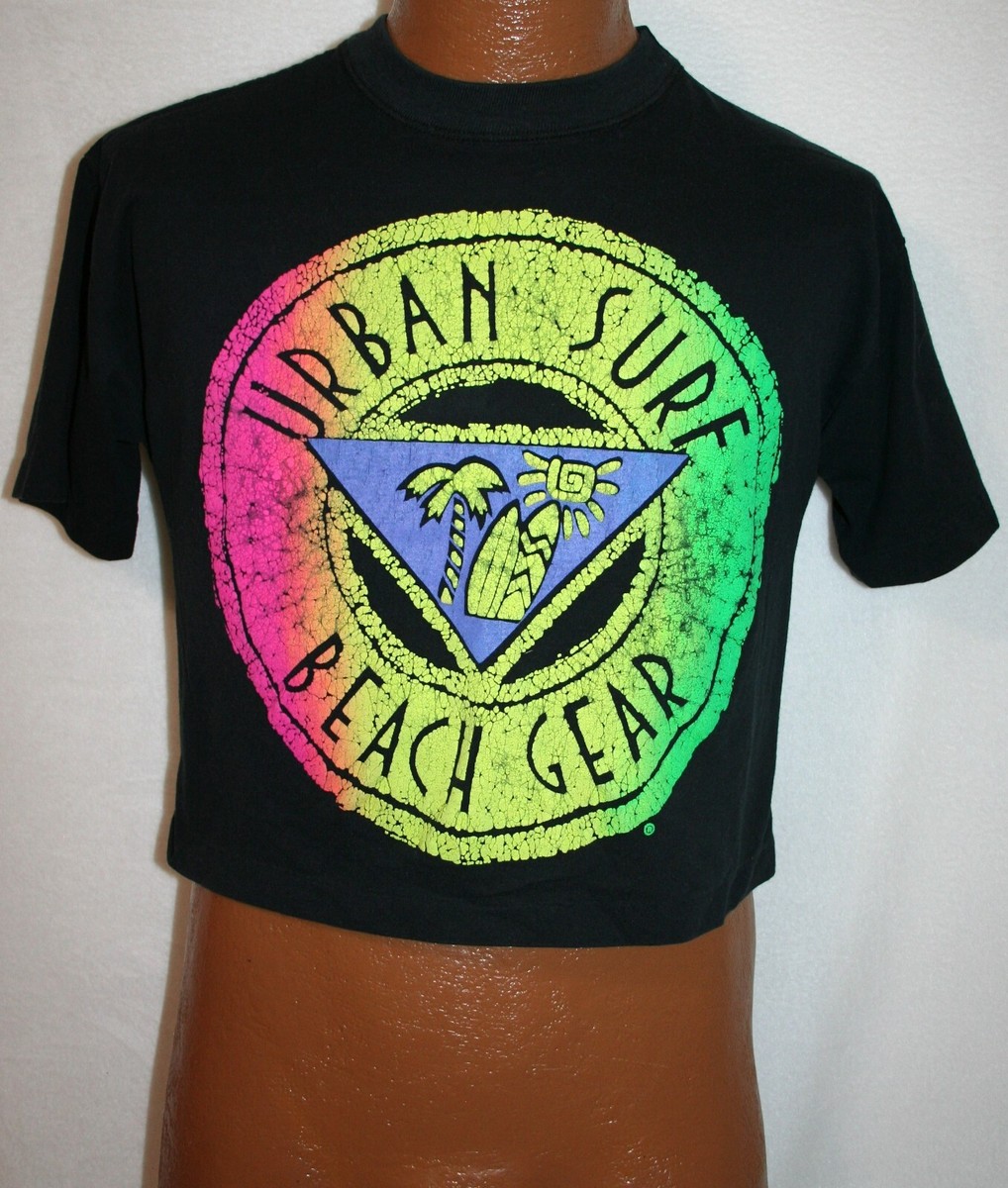 Vintage 80s/90s URBAN SURF BEACH GEAR Puff Print Belly Half Vintage 80s/90s URBAN SURF BEACH GEAR Puff Print Belly Half