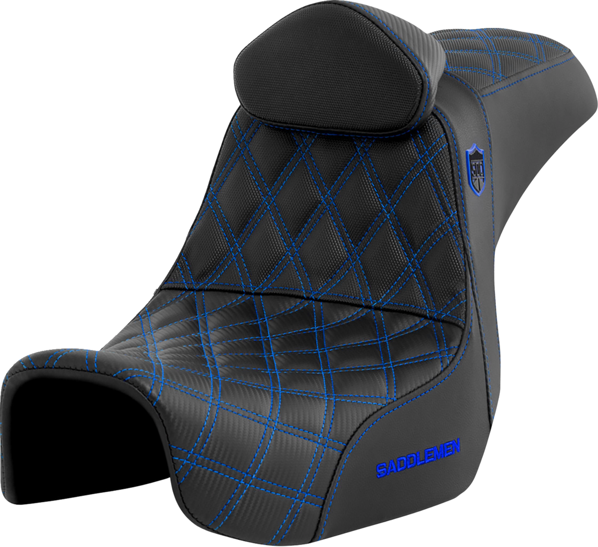 Saddlemen Pro Series SDC Performance Seat with Backrest Blue