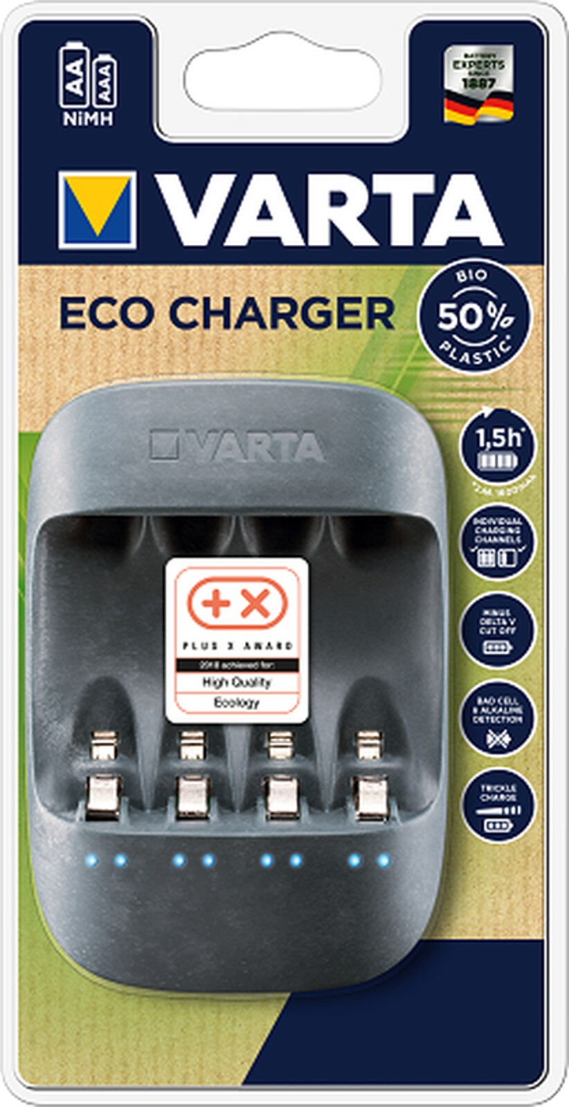 Thumbnail - Varta Ladegerät Aa/aaa Eco Charger 50% Recycling Plastic 1,5h Quick