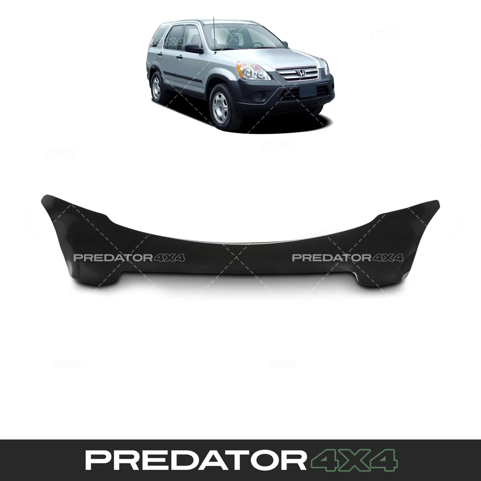 BLACK FRONT BUMPER BONNET GUARD WIND STONE DEFLECTOR FOR HONDA CR-V MK2 01-06