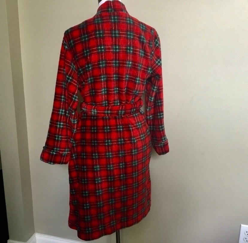 Lauren Ralph Lauren Plaid Flannel Robe w/ Belt Women … Gem