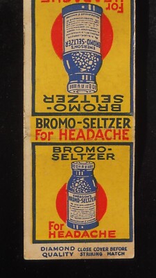 1930s DIAMOND QUALITY Bromo-Seltzer for Headache in the Blue Bottle Baltimore MD