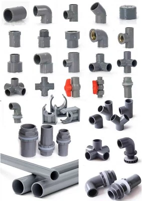 PVC Metric Plumbing Fittings Pipe For Aquarium Fish Tank Pond Solvent Weld